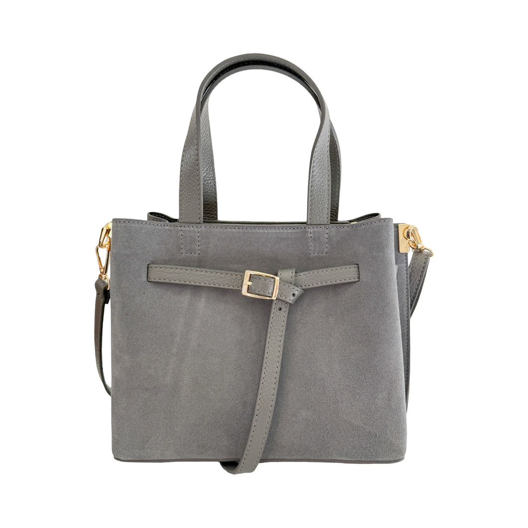 Suede Carlota Handbag | Grey