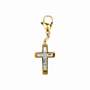 Clear Crystals Cross Charm Pendant