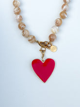 Load image into Gallery viewer, Red and Gold Heart Charm Pendant
