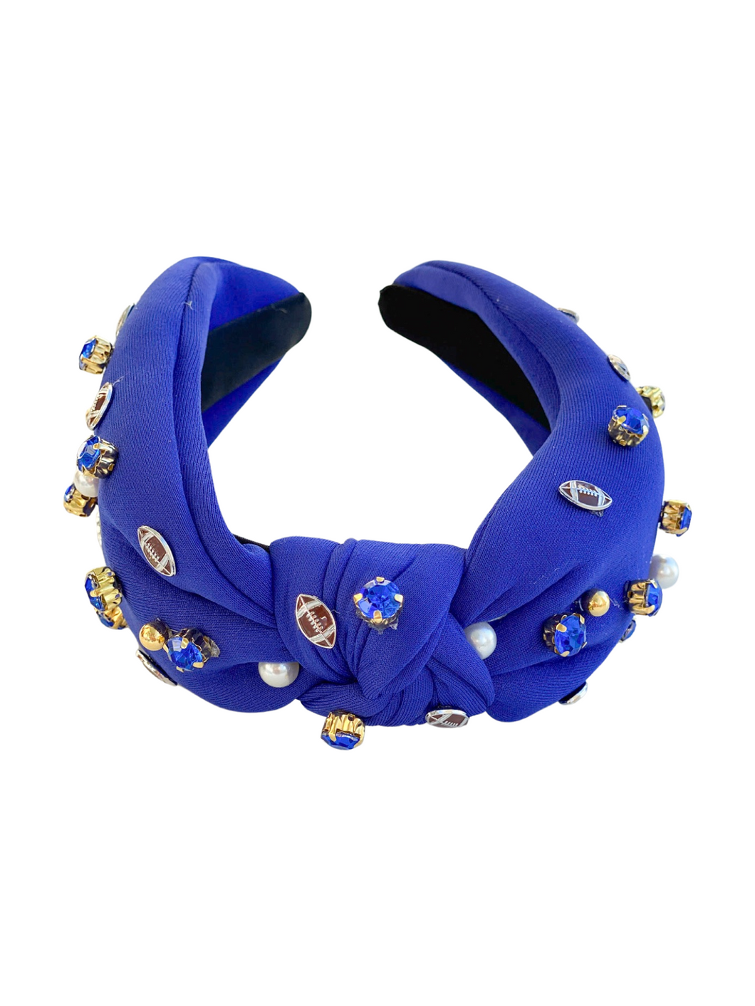 GameDay Beaded Headband | Football | Royal Blue