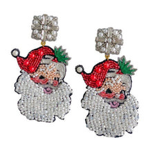 Load image into Gallery viewer, Vintage Red Hat Santa Earrings
