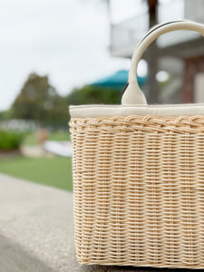 Charleston Rattan Handbag | Ivory