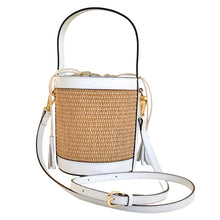 Charger l&#39;image dans la galerie, Monte-Carlo Raffia Bucket Handbag | White
