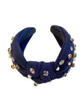Load image into Gallery viewer, GameDay Beaded Headband | Football | Navy Blue
