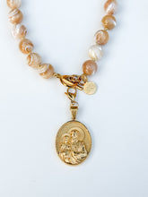 Cargar imagen en el visor de la galería, St. Joseph and Baby Jesus Gold Coin Charm Pendant
