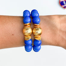 Load image into Gallery viewer, Candace Bracelet Royal Blue Glass Beads | 12mm &amp; 14mm
