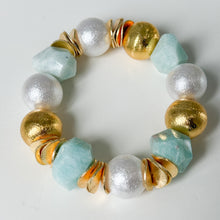 Charger l'image dans la galerie, Amazonite and Cotton Pearl Bracelet
