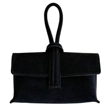 Cargar imagen en el visor de la galería, Wristlet Leather Handbag | Black Suede

