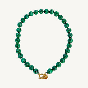 Green Malachite Gemstone Knotted Necklace
