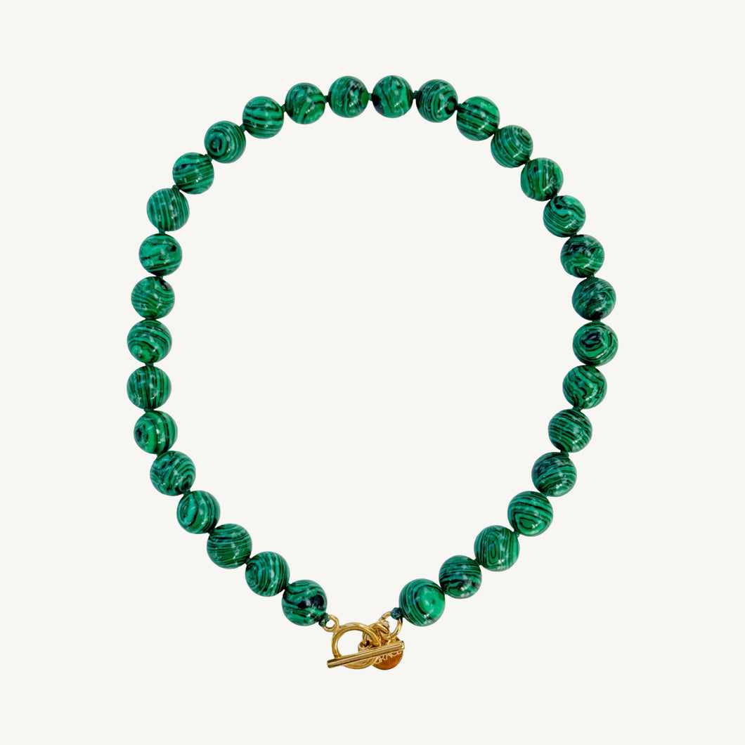 Green Malachite Gemstone Knotted Necklace