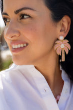Load image into Gallery viewer, Pink Palm Tree Beaded Earrings
