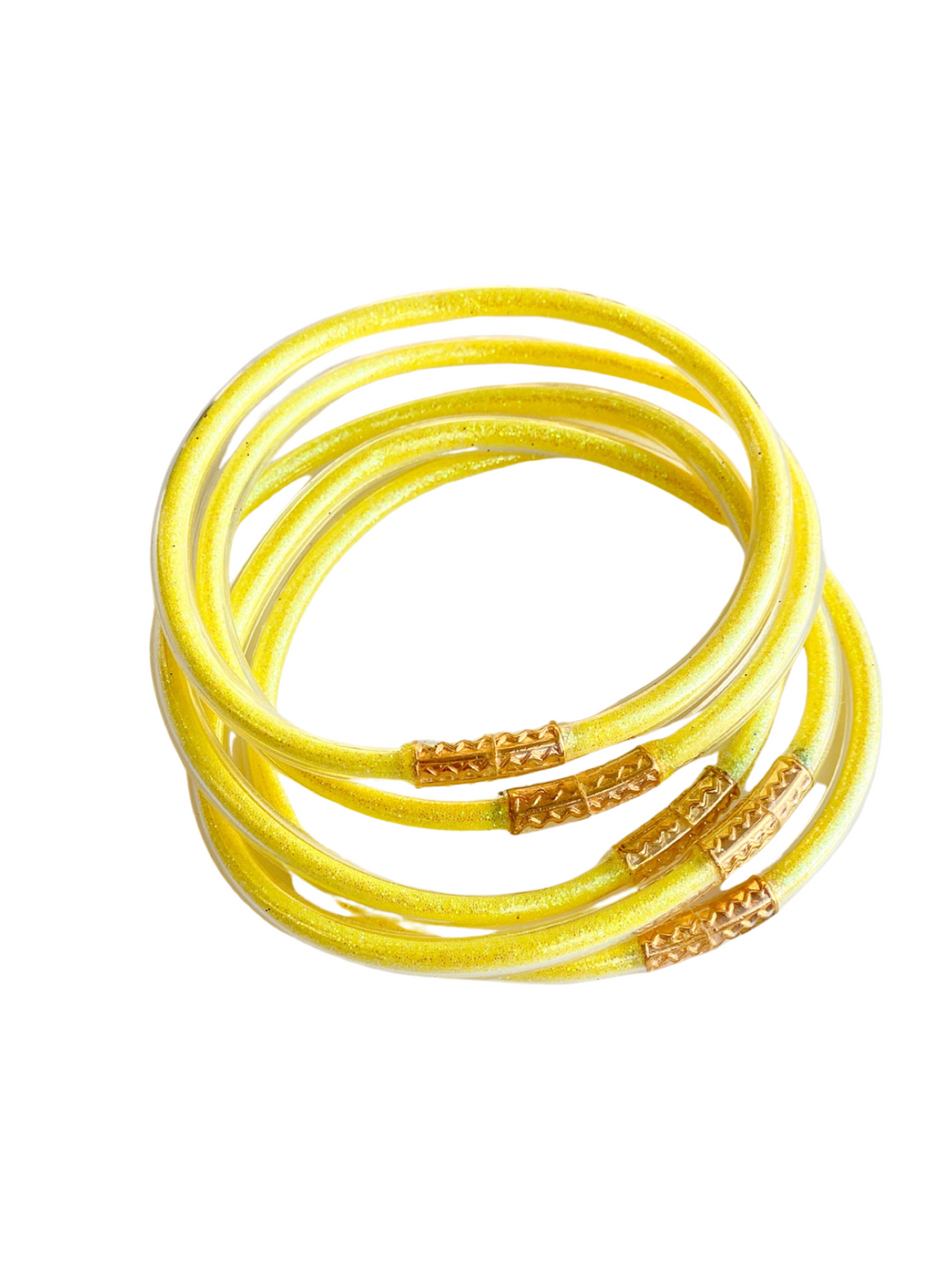 Glitter Jelly Bracelets | Yellow