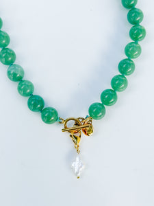 Green Aventurine Gemstone Knotted Necklace