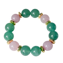 Cargar imagen en el visor de la galería, Green Aventurine and Pink Jade Bracelet
