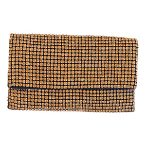 Rhinestones Clutch Handbag | Gold