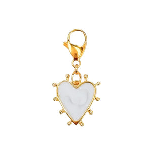 White Heart burst Charm Pendant