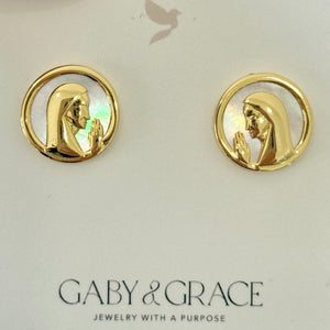 Virgin Mary Earrings | Mother of Pearl