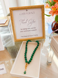 Green Malachite Gemstone Knotted Necklace