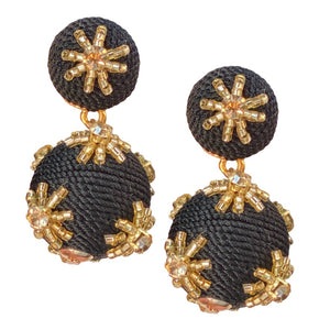 Gilded Black & Gold Lantern Earrings