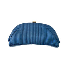 Load image into Gallery viewer, Pochette Pleated Metallic Clutch Handbag | Blue

