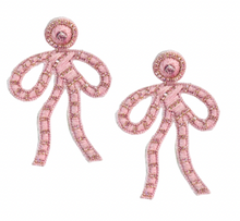 Load image into Gallery viewer, Coquette Embroidered Earrings | Pink Blush
