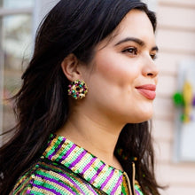 Load image into Gallery viewer, Mardi Gras Wreath Earrings
