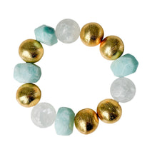 Cargar imagen en el visor de la galería, Amazonite and White Glass Bracelet
