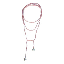 Load image into Gallery viewer, Isabella Semi-Precious Stone &amp; Baroque Pearl Wrap Necklace | Rose Quartz
