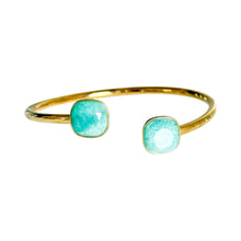 Cargar imagen en el visor de la galería, Arianna Semiprecious Stones Bangle Bracelet | Amazonite
