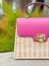 Load image into Gallery viewer, Cassis Rattan Handbag | Hot Pink
