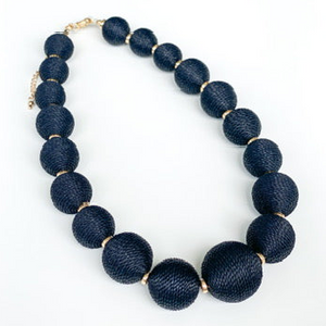 Genevieve Raffia Necklace | Black