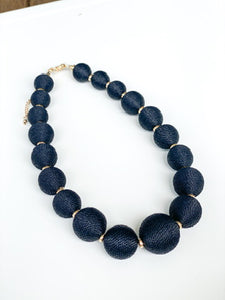 Genevieve Raffia Necklace | Black