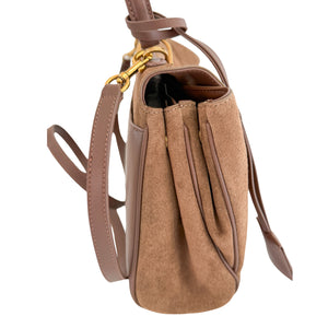 Suede Carmina Handbag | Coffee