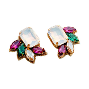 Jade Stud Earrings | Mardi Gras Edition