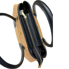 Load image into Gallery viewer, Amèlia Raffia and Leather Handbag | Black
