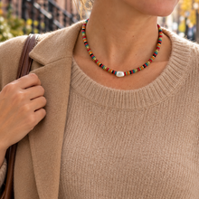 Load image into Gallery viewer, Dainty Multicolored Beads with Pearl Necklace
