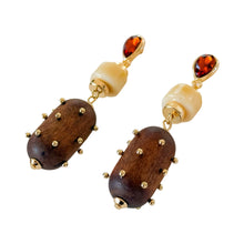 Load image into Gallery viewer, Fall Wooden Drop Earrings
