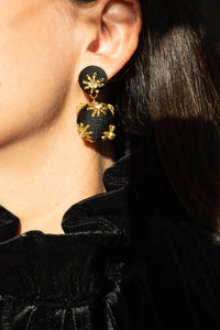 Gilded Black & Gold Lantern Earrings