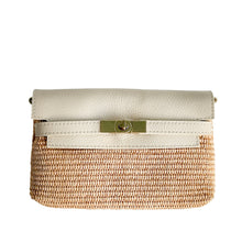 Cargar imagen en el visor de la galería, Emma Raffia Shoulder Handbag | Ivory
