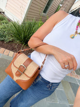 Load image into Gallery viewer, Josephine Raffia Shoulder Handbag | Brown
