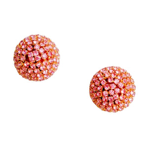 Pave Round Stud Earrings | Rose