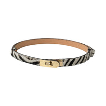 Load image into Gallery viewer, Nina Zebra Print Calf Hair Skinny Belt | One Size Adjustable
