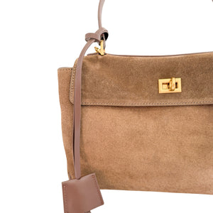 Suede Carmina Handbag | Coffee