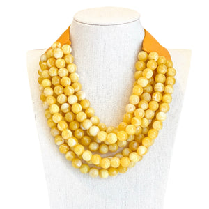 Shannan Beaded Layered Necklace | Yellow