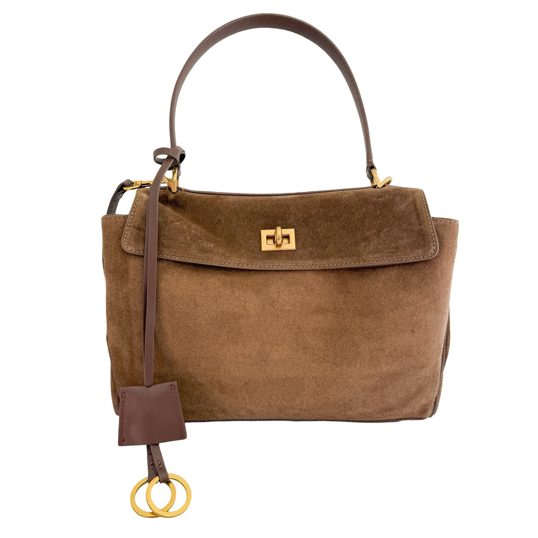 Suede Carmina Handbag | Coffee