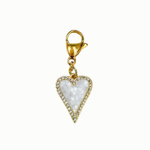 Mother of Pearl and Stones Heart Charm Pendant