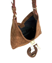 Load image into Gallery viewer, Sofia Suede Hobo Shoulder Bag | Tobacco
