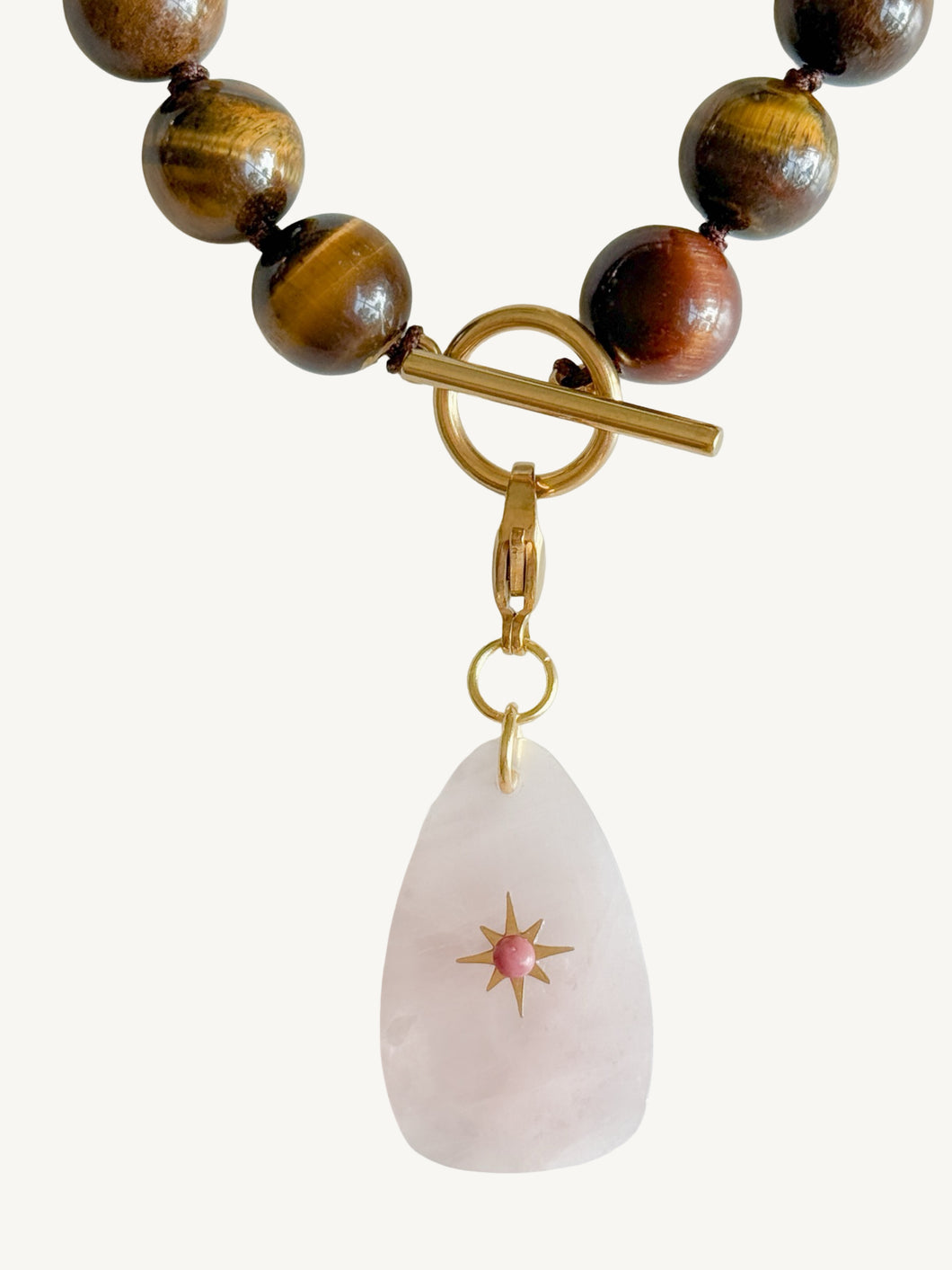 Rose Quartz Stone Pendant | Rose Star Stone