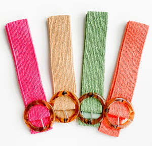 Raffia Stretchy Belt | Orange