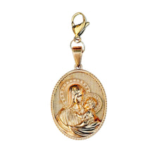 Load image into Gallery viewer, Virgin Mary and Jesus Gold Coin Charm Pendant
